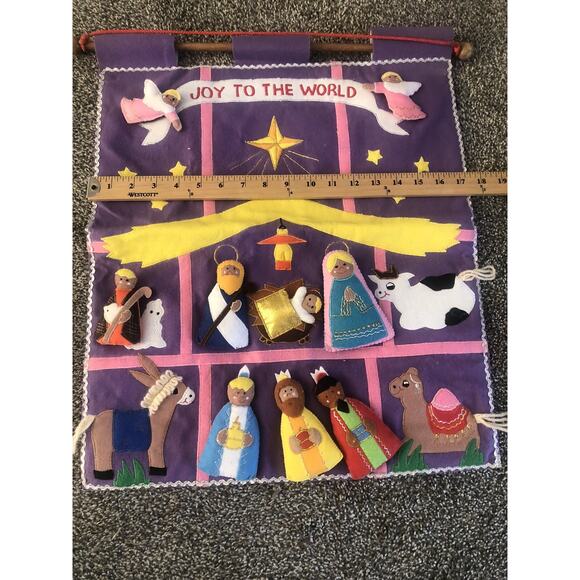 VTG Pockets of Learning Christmas Nativity Scene Walk Hanger Complete Hook Loop - Picture 6 of 10